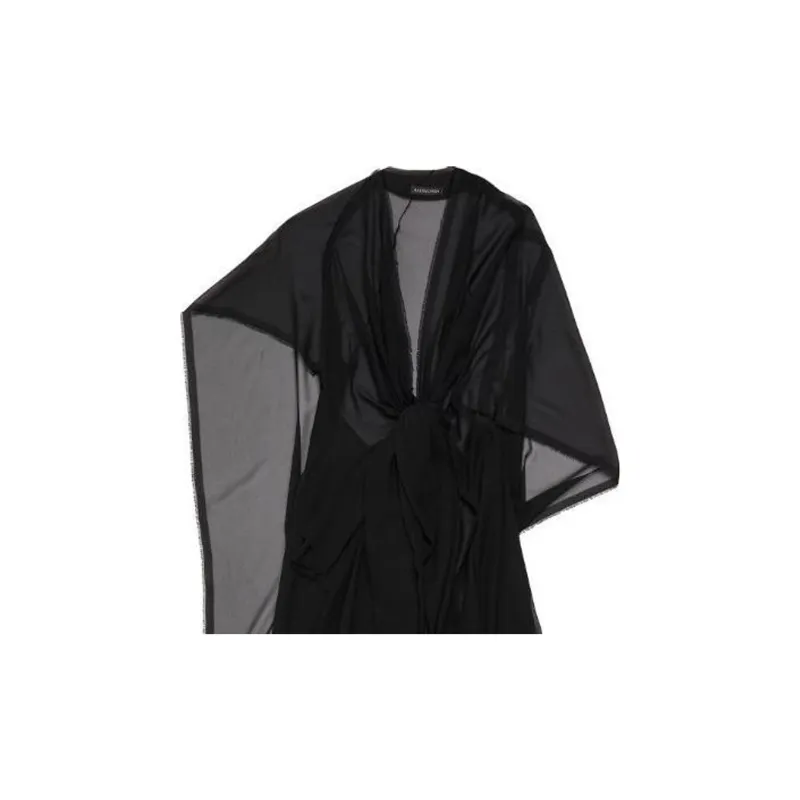 Balenciaga V neck Layered Midi Dress-6