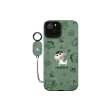 Black Yangba Leather Green-Diaper Shin-Chan LV+Pendant Lanyard
