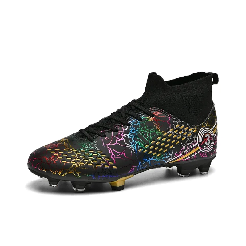 BIANSULONG Soccer Shoes Unisex High Top Black-1