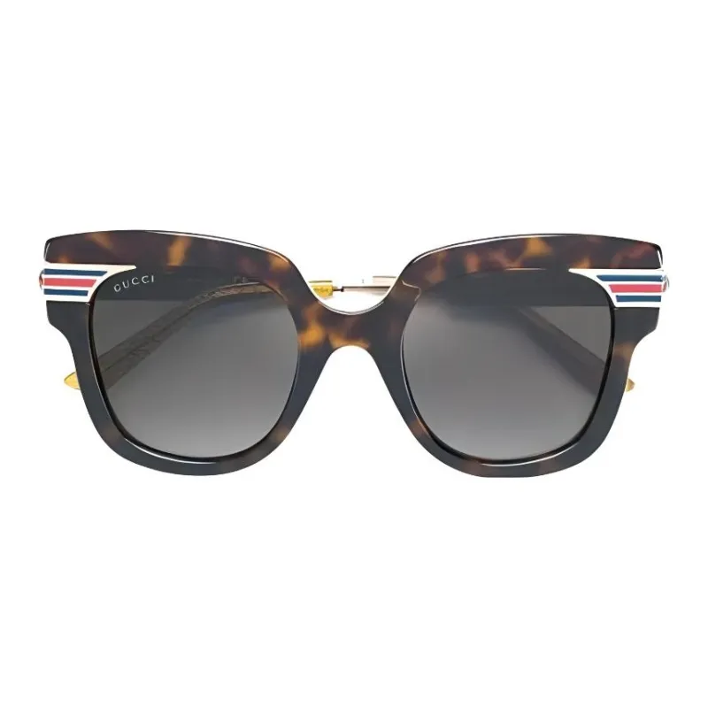 GUCCI Acetate Square Sunglasses Women's Tortoiseshell-1