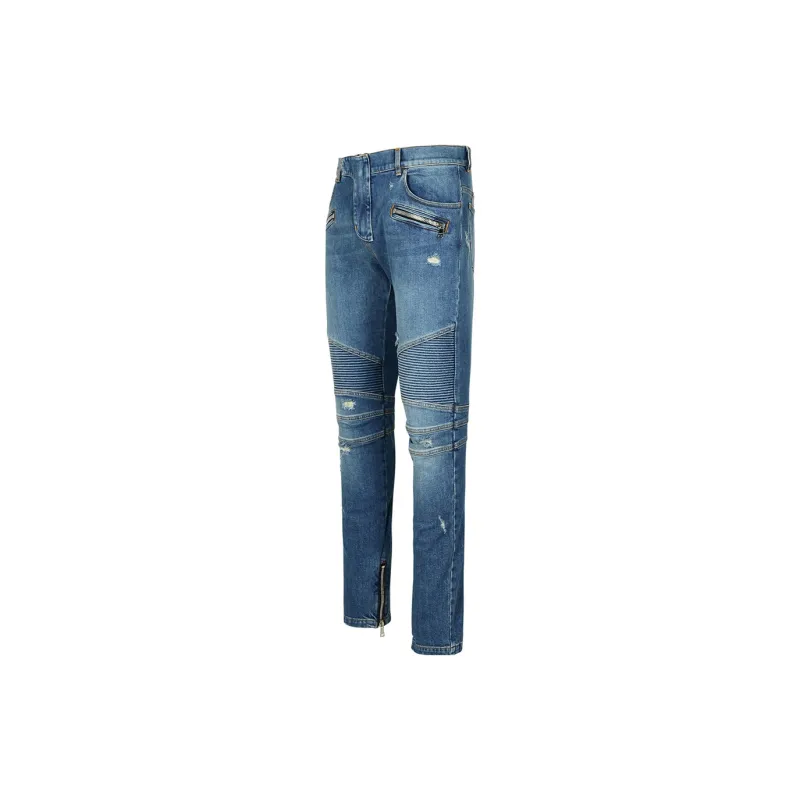 BALMAIN Low Rise Distressed Jeans-1
