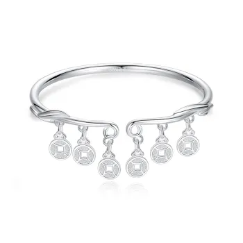 Children's Drawings S999 Fine Silver Bangles Women's
