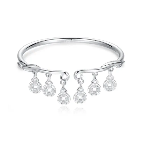 Children's Drawings S999 Fine Silver Bangles Women's