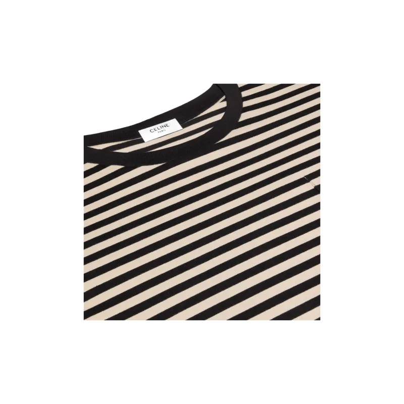 CELINE Triomphe Regular T shirt In Striped Jersey-2