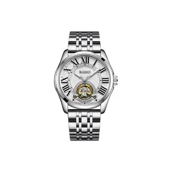 KUERST Automatic Mechanical Movement Steel Strap Watch Men's Watches White Dial