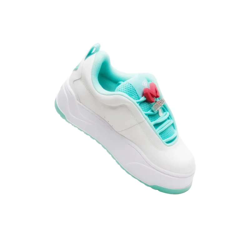 M26D Anti Slip Wear Resistant Low Top Skateboard Shoes Unisex White Green-3