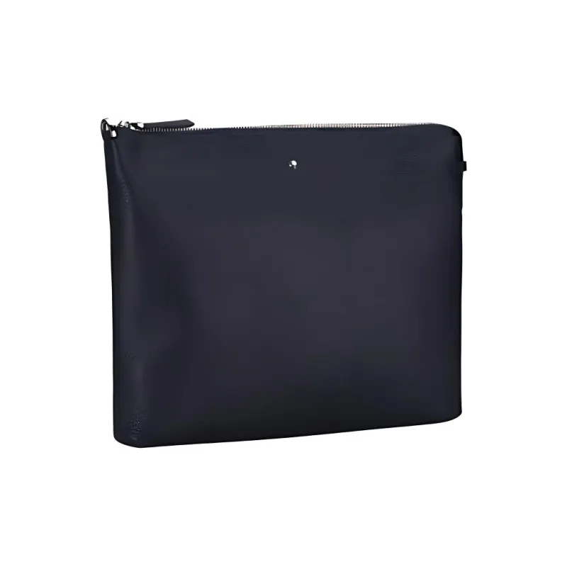 MONTBLANC Soft Leather With Grain Texture Clutch Men's Navy Blue-1