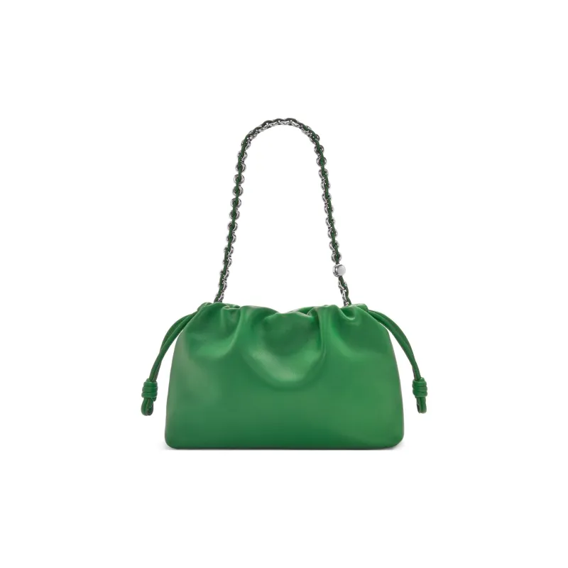 LOEWE Flamenco Soft Nappa Lambskin Clutch Medium Size Women's Tropical Green-6