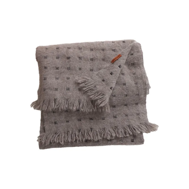 Lagur Fox Fur Cashmere Knit Scarves Women's-0