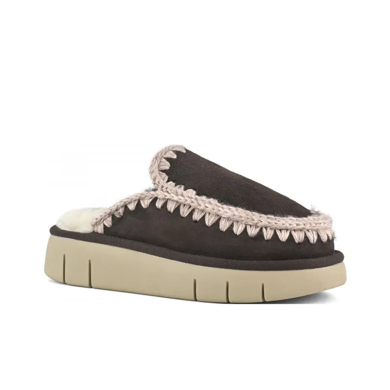 MOU Bounce Clog Slip-Resistant Wrap-toe Slippers Women's Mocha-2