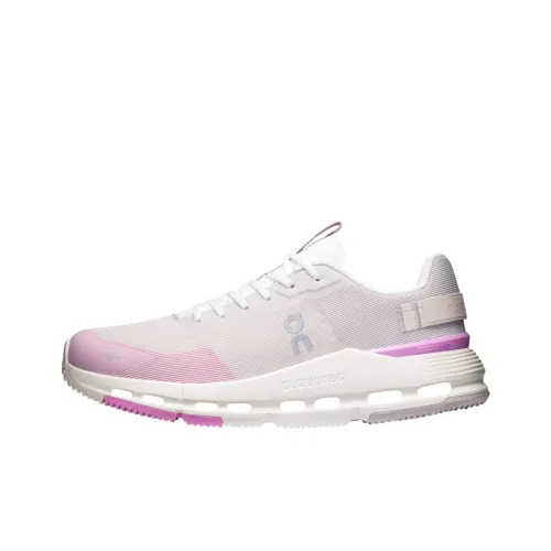 On Cloudnova Form Anti Slip Wear Resistant Low Top Casual Running Shoes Women's Beige Purple