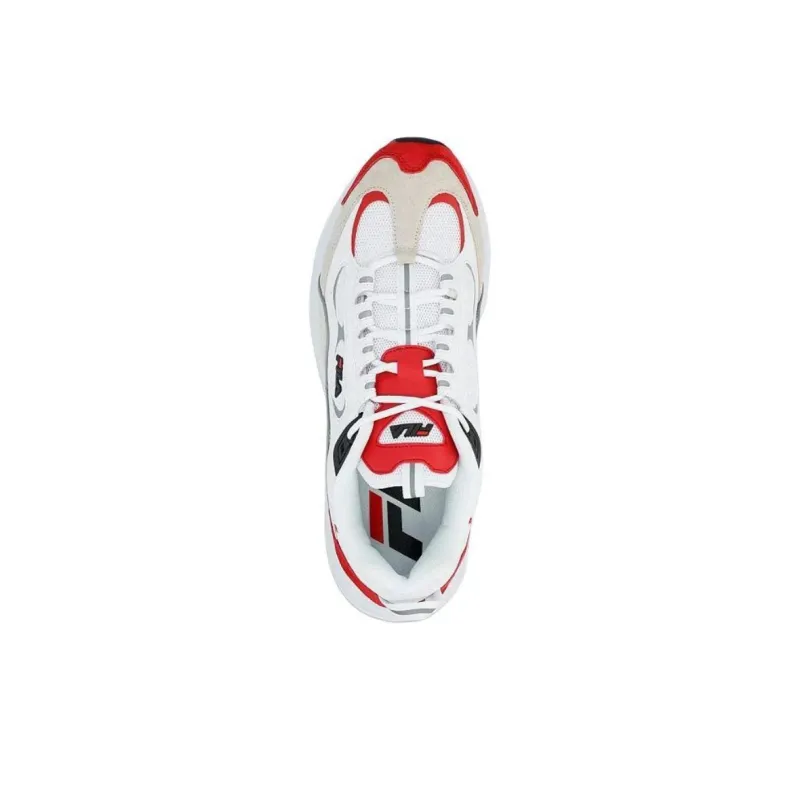 FILA Trigate Anti-Slip Wear-Resistant Low-Top Casual Running Shoes Men's White Red-2