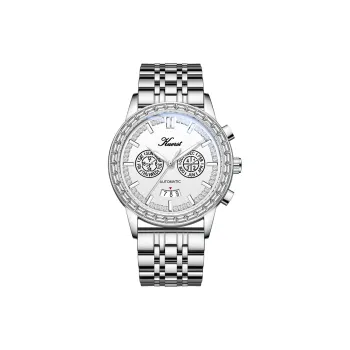 KUERST Automatic Mechanical Movement Steel Strap Watch Men's Watches White Dial