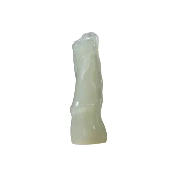 Renyu Jewelry Niche Luxury #Good Luck Hetian Jade Pendant Pale Greenish White Jade Unisex