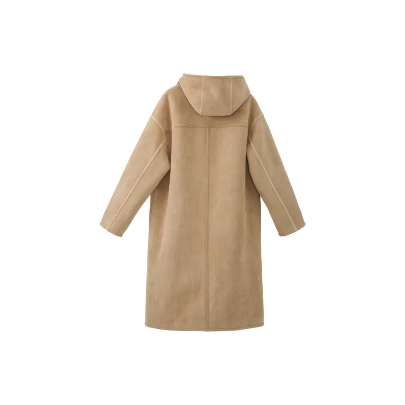 Fstudio Korean Petite Reversible Hooded Commute Relaxed Coat Women's Khaki-1