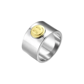 AHLOOPS 18K Gold Plated Copper Rings Unisex Silver