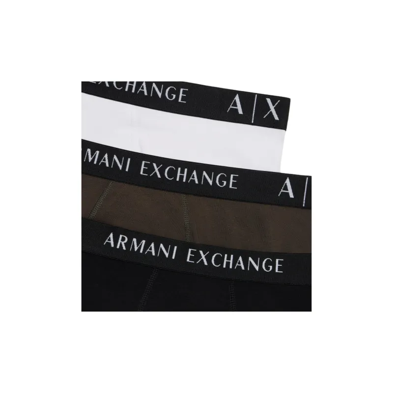 ARMANI EXCHANGEAE FW24 Boxer Shorts Men's 3 Pack White Olive Brown/Black-1