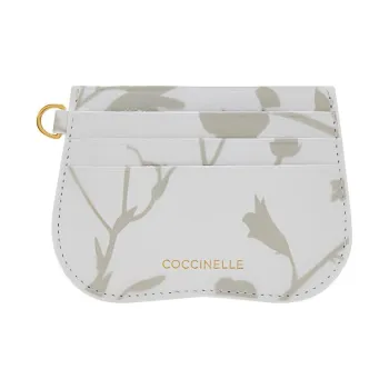 COCCINELLE Cow Leather Card Holder Women's Bright White