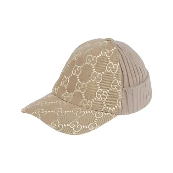 GUCCI Corduroy Velvet Cotton Baseball Caps Unisex Brown