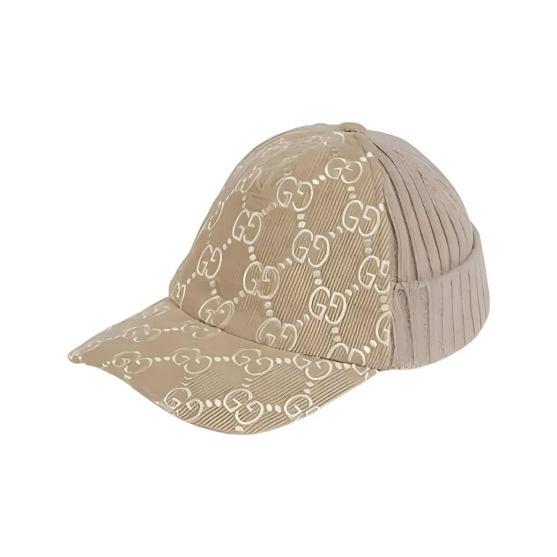 GUCCI Corduroy Velvet Cotton Baseball Caps Unisex Brown-0
