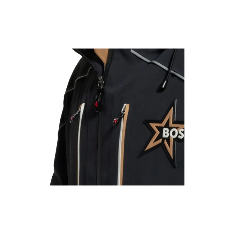 HUGO BOSS x PERFECT MOMENT Collaboration Hooded Down Ski Jacket With Special Branding Jackets Coats Men's Black-4