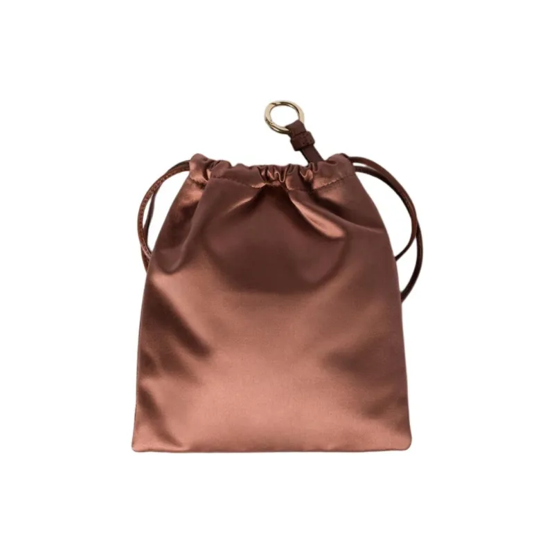 MIU MIU Satin Clutch Women's Cocoa Brown-1
