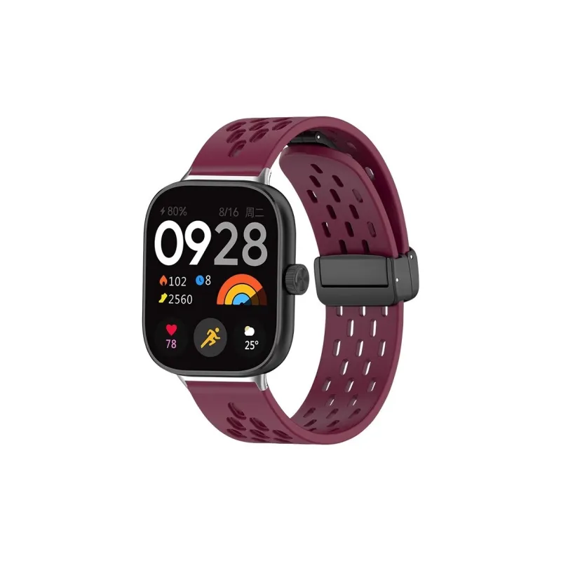IBOANN Watch Band Xiaomi Red Beige Compatibility Silicone Material-6
