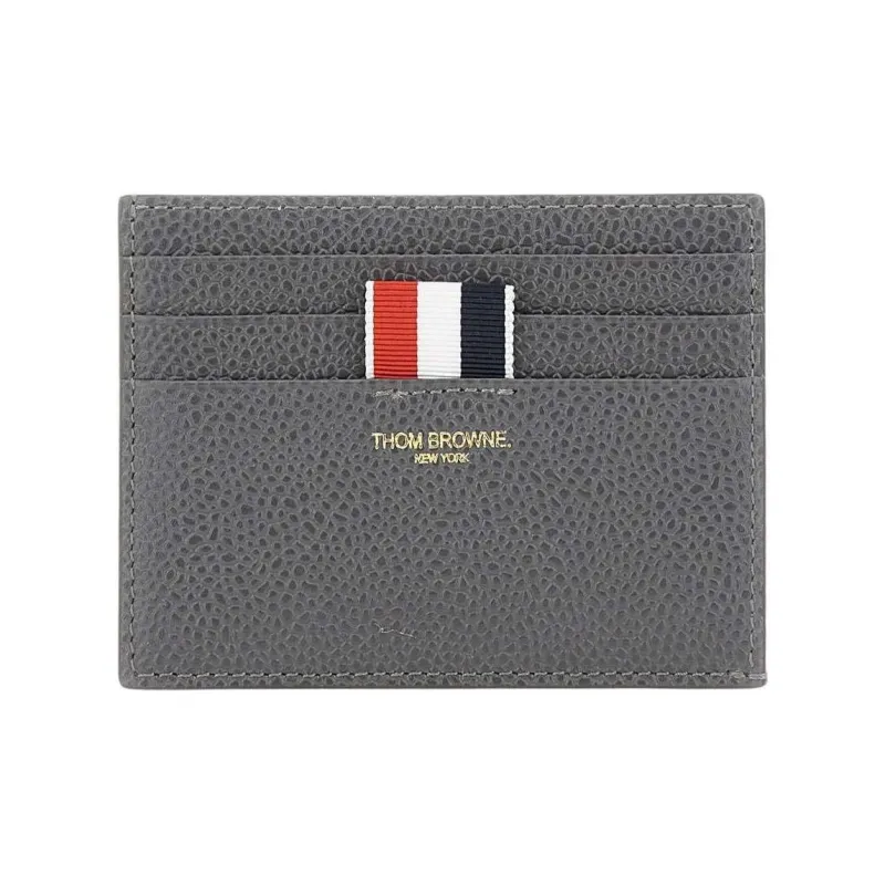 THOM BROWNE· Leather Card Holder Men's Gray-0