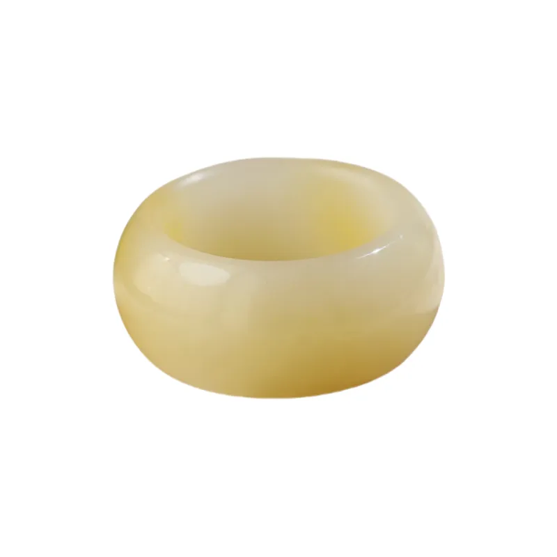 Jade Charm Yao Hetian Jade Rings Sugar Jade Unisex-0