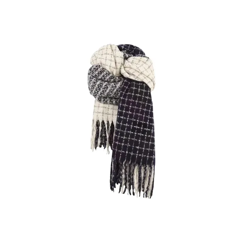 PISHUSHU Polyester Knit Scarves Unisex Twilight Gray Purple-0