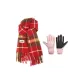 Scarf+Pink Fleece-Lined Glove