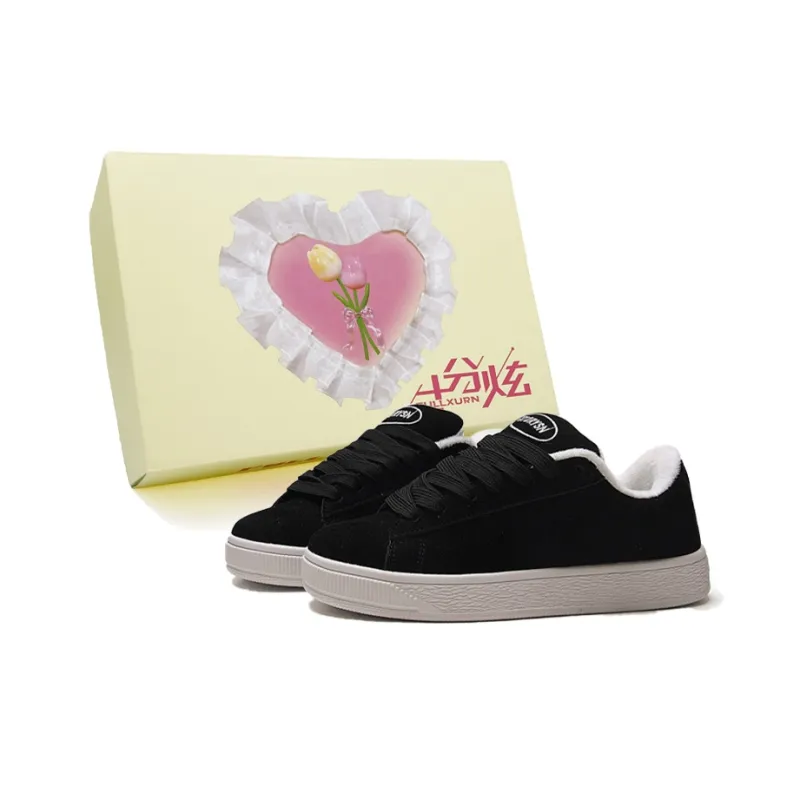 FULLXUAN Abrasion Resistant Low Top Skateboard Shoes Women's Black Box Included-10