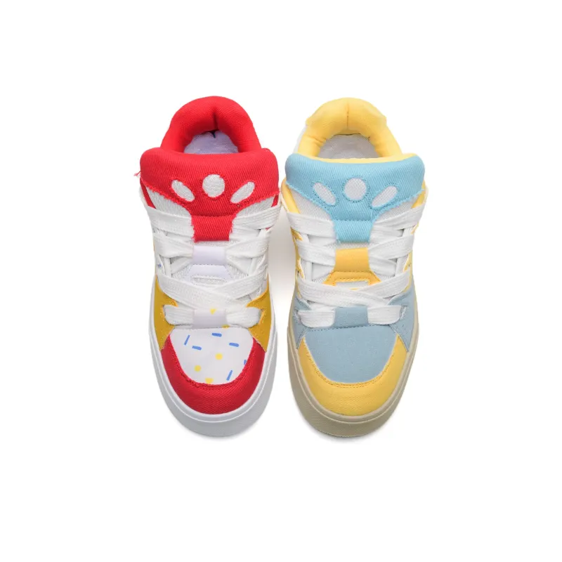 Circle Small Coverage Impact Resistance Balance Height Increasing Low Top Skateboard Shoes Unisex-17