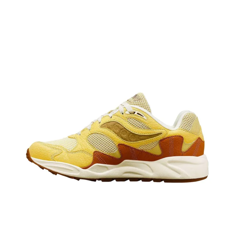 Saucony Grid Shadow 2 Anti Slip Wear Resistant Low Top Casual Running Shoes Unisex Yellow-2