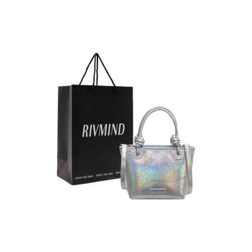 RIVMIND PU Crossbody Bag Women's Iridescent Silver Black/Champagne