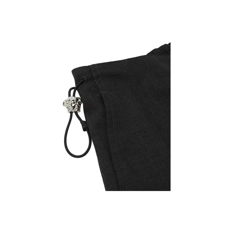 VERSACE Straight-Fit Trousers Casual Pants Men's Black-5