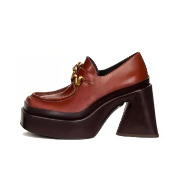 CULT GAIA Loafers 10cm Women's Red Brown