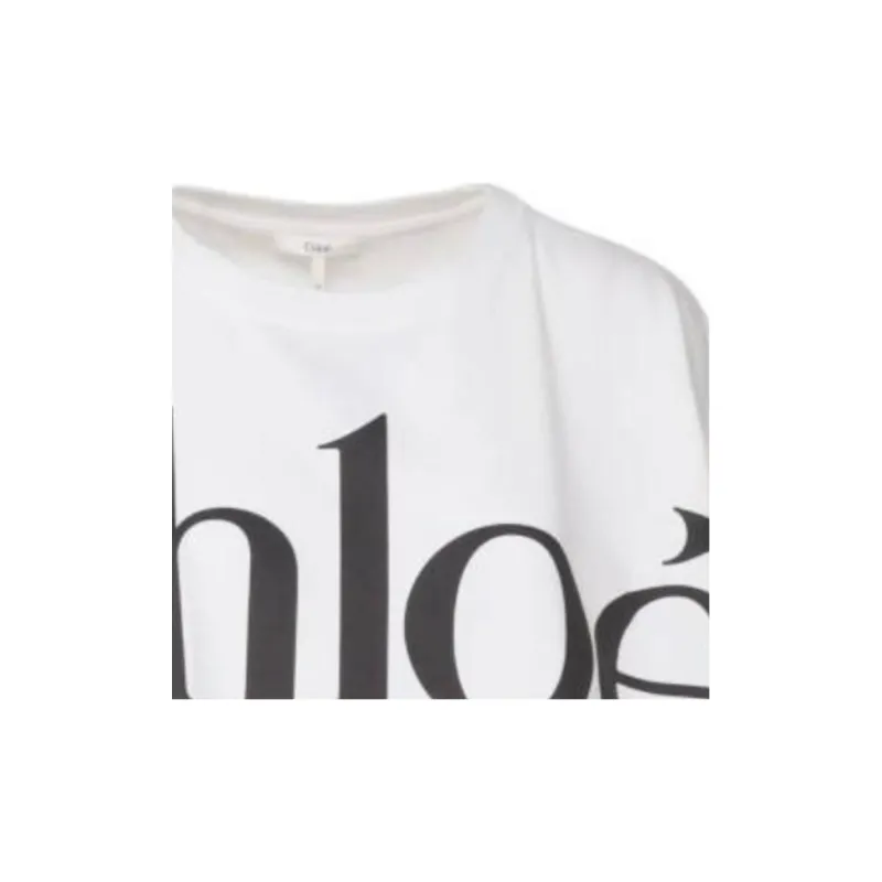 Chloé Logo Printed Cropped T Shirt-5