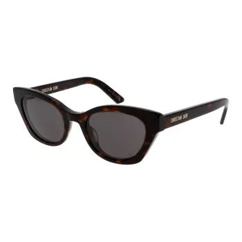 DIOR Acetate Irregular Shape Sunglasses Unisex Brown