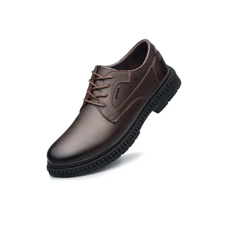AIPSEN Abrasion Resistant Low Top Casual Shoes Unisex Dark Brown-2