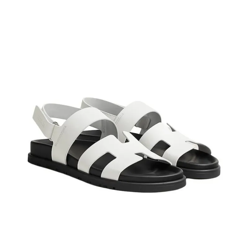 HERMES Genius One Strap Sandals Women's White-1