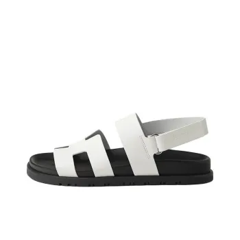HERMES Genius One Strap Sandals Women's White