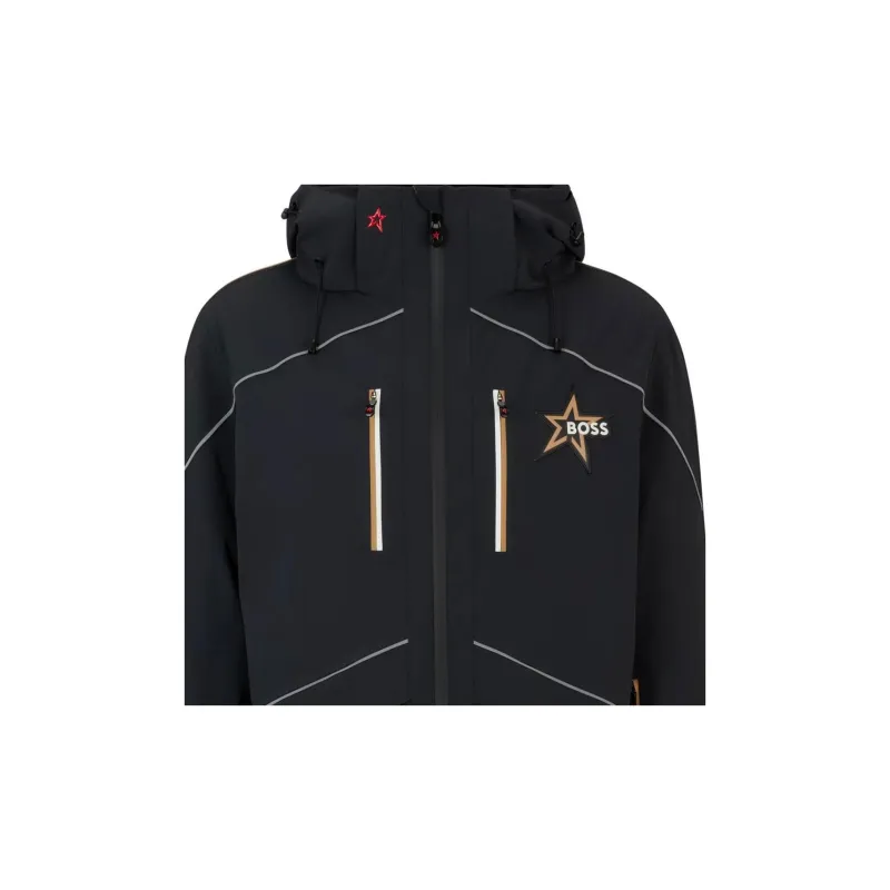HUGO BOSS x PERFECT MOMENT Collaboration Hooded Down Ski Jacket With Special Branding Jackets Coats Men's Black-5