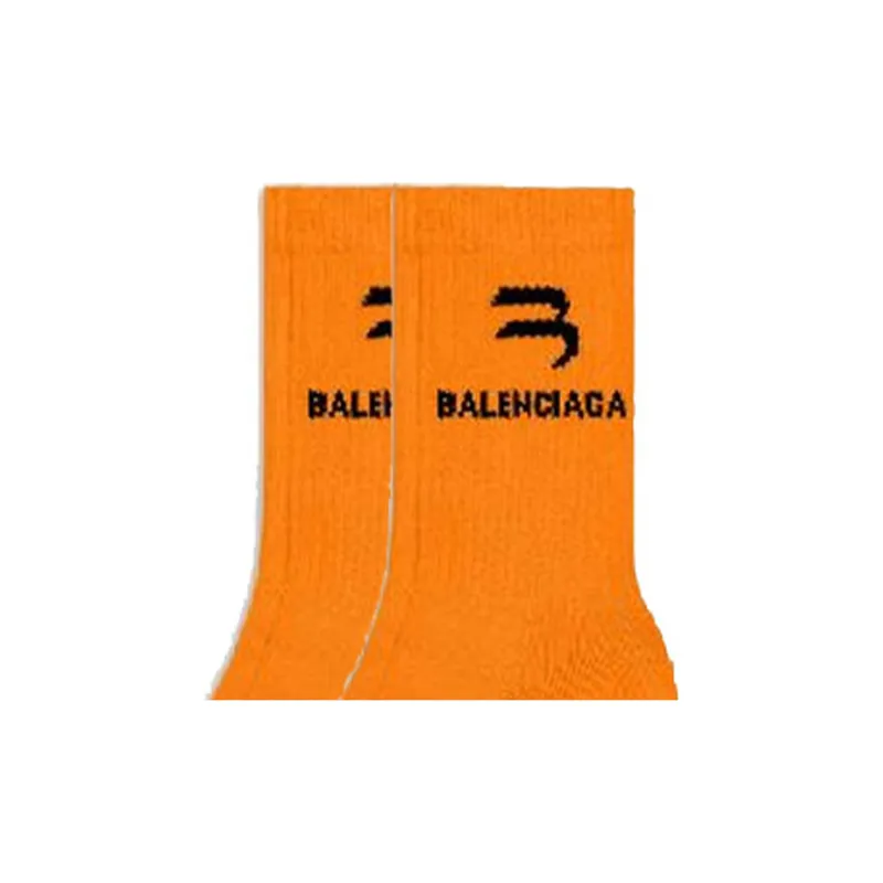 Balenciaga B Tennis Socks 'Orange/Black'-2