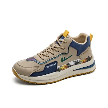 Warrior Breathable Lightweight Low Top Casual Shoes Men's Khaki Blue