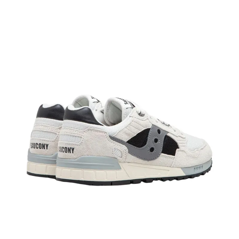 Saucony Shadow 5000 Anti-Slip Wear-Resistant Low-Top Casual Running Shoes Unisex White Gray-4