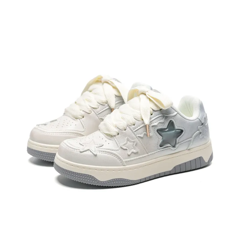 T628 Stars Puffy Shoes Slip Resistant, Abrasion Resistant, Lightweight Low Top Skateboard Shoes Unisex Box-21