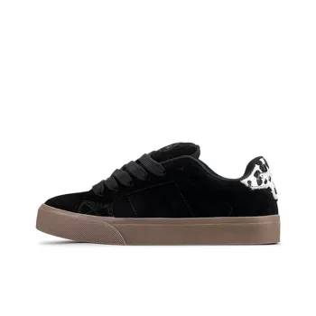 WJA Anti Slip And Wear Resistant Lightweight Low Top Skateboard Shoes Women's Black Leopard Print