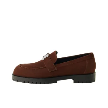 HERMES Faubourg Loafers Women's Chocolate Brown