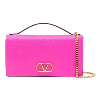 Valentino Vlogo Calfskin Handbag Shoulder Bag Crossbody Bag Wallets Women's Pink